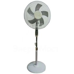 Вентилятор напольный 60Вт 5 лопастей подставка круглая механическое управление бел./син. DUX 60-0212