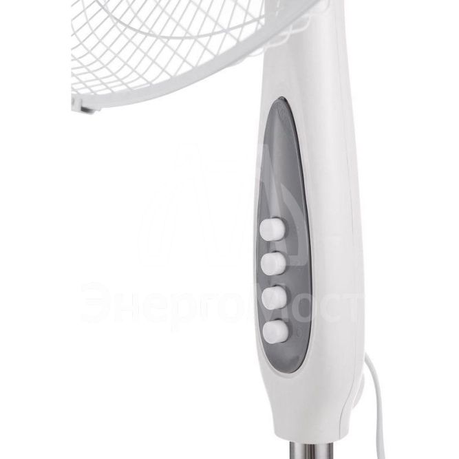 Вентилятор напольный 60Вт 5 лопастей подставка круглая механическое управление бел./син. DUX 60-0212