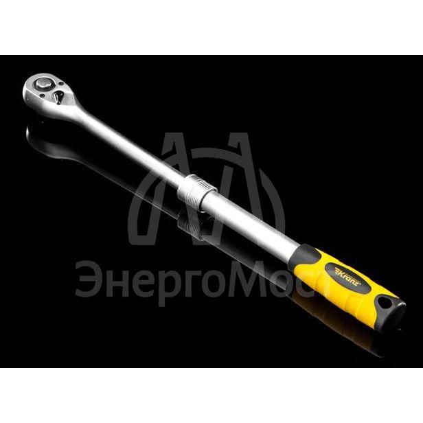 Ключ телескопический трещоточный 1/2 330-460мм CrV двухкомпонентн. рукоятка Kranz KR-12-8411