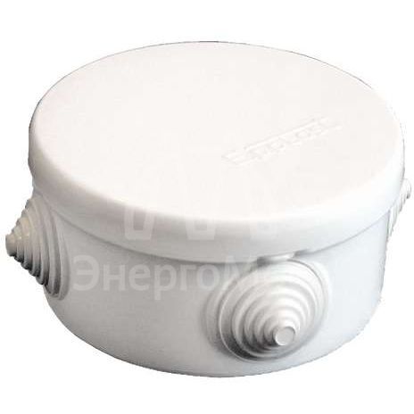 Коробка распределительная ОП d90х45мм У140 IP54 4 выхода 4 гермоввода крышка защелкивающаяся бел. Epplast 140141