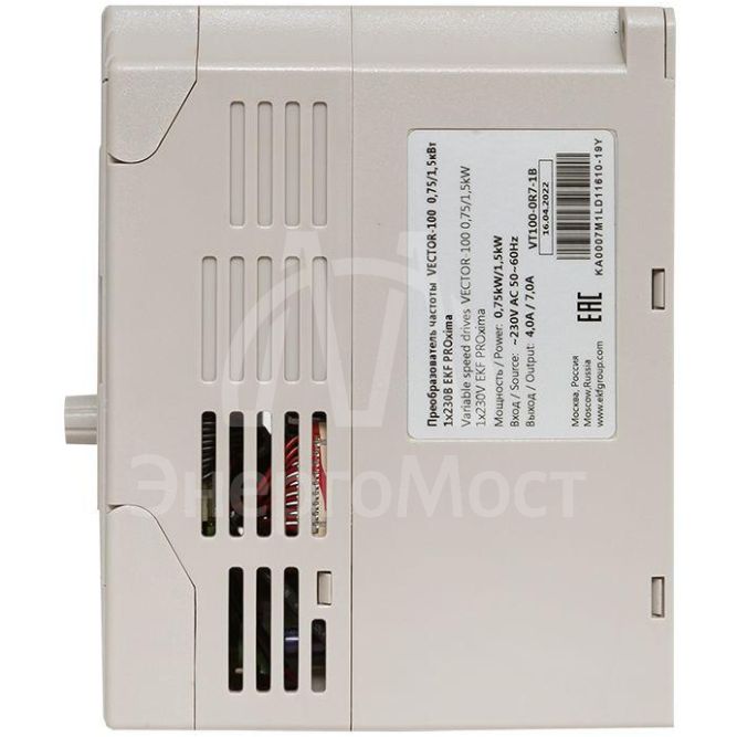 Преобразователь частоты 0.75/1.5кВт 1х230В VECTOR-100 PROxima EKF VT100-0R7-1B