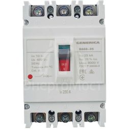 Выключатель автоматический 3п 250А 25кА ВА66-35 GENERICA IEK SAV30-3-0250-G