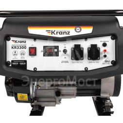 Генератор бензиновый KR3300 3.3кВт 230В 15л ручной стартер KRANZ KR-16-1133