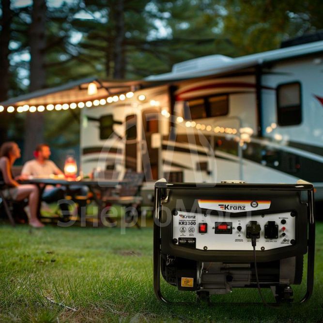 Генератор бензиновый KR3300 3.3кВт 230В 15л ручной стартер KRANZ KR-16-1133