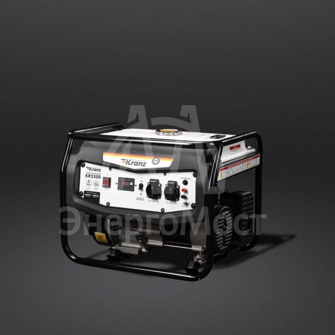 Генератор бензиновый KR3300 3.3кВт 230В 15л ручной стартер KRANZ KR-16-1133