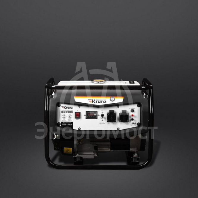 Генератор бензиновый KR3300 3.3кВт 230В 15л ручной стартер KRANZ KR-16-1133