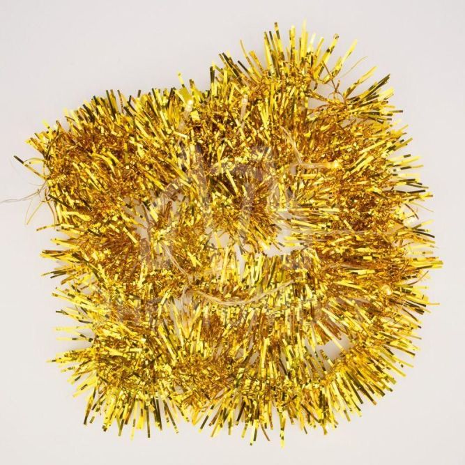 Гирлянда светодиодная &amp;quot;Мишура&amp;quot; золот. 1.5м 10LED тепл. бел. провод прозр.. 2хAA (батарейки не в комплекте) Neon-Night 304-012