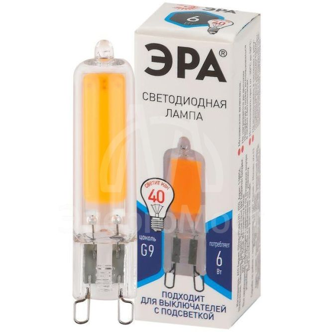 Лампа светодиодная STD LED JCD-6W-GL-840-G9 JCD 6Вт капсульная 4000К нейтр. бел. G9 Эра Б0049086