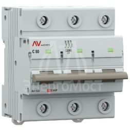 Выключатель автоматический 3п C 80А 10кА AV-125 AVERES EKF mcb125-3-80C-av
