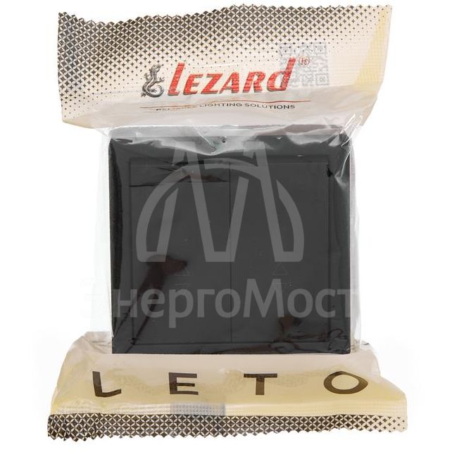 Выключатель 2-клав. проходной LETO черн. бархат LEZARD 752-4200-106
