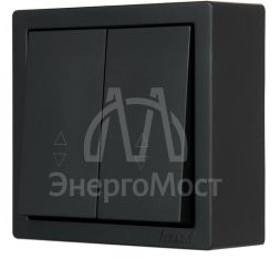 Выключатель 2-клав. проходной LETO черн. бархат LEZARD 752-4200-106