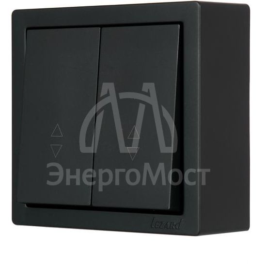 Выключатель 2-клав. проходной LETO черн. бархат LEZARD 752-4200-106