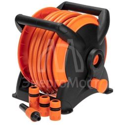 Катушка со шлангом 1/2дюйм 15м 3 коннектора 1 распылитель ЧЕТЫРЕ СЕЗОНА 62-0267