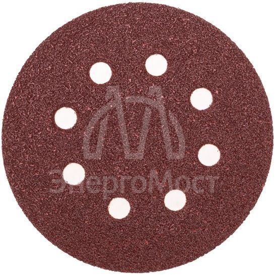 Диск абразивный на ворсовой основе на липучке перфорированный P120 125мм (уп.10шт) Kranz KR-91-1168