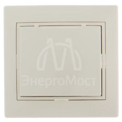 Розетка 1-м СП Мира с защ. крышкой керам. с заземл. крем/крем. LEZARD 701-0303-123