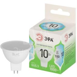 Лампа светодиодная GREEN LINE MR16-10W-840-GU5.3 GL 10Вт софит 4000К яркий свет бел. GU5.3 Эра Б0067064