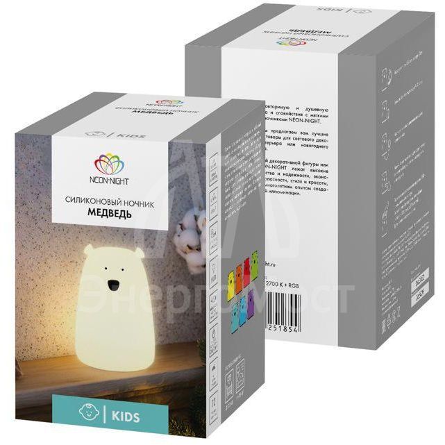 Ночник силиконовый &amp;quot;Медведь&amp;quot; Neon-Night 503-009