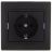 Розетка 1-м СП Мира керам. с заземл.черн. бархат LEZARD 701-4242-122