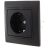 Розетка 1-м СП Мира керам. с заземл.черн. бархат LEZARD 701-4242-122