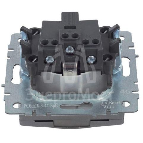 Розетка BRITE РСбш10-3-44-БрС 16А IP44 с заземл. защ. шторки с крышкой сталь IEK BR-R16-16-44-K46