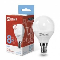 Лампа светодиодная LED-ШАР-VC 8Вт 230В E14 6500К 720лм IN HOME 4690612024882