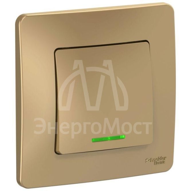 Выключатель 1-кл. СП Blanca 10А IP20 (сх. 1) 250В с подсветкой титан SchE BLNVS010114