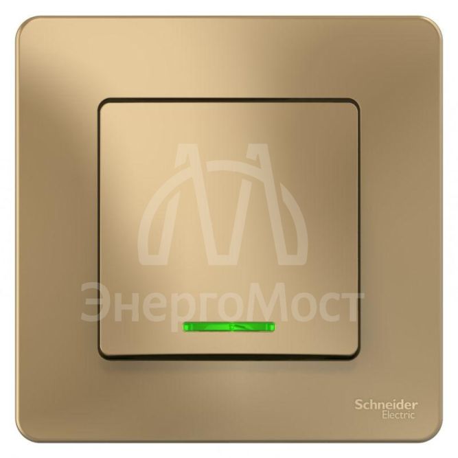 Выключатель 1-кл. СП Blanca 10А IP20 (сх. 1) 250В с подсветкой титан SchE BLNVS010114