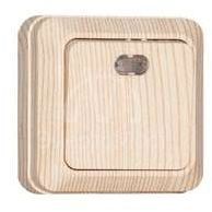 Выключатель проходной 1-кл. ОП Олимп 10А IP20 с подсветкой сосна UNIVersal 5560810