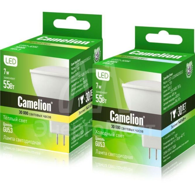 Лампа светодиодная LED7 JCDR/830/GU5.3 7Вт 3000К тепл. бел. GU5.3 460лм 220-240В Camelion 11656