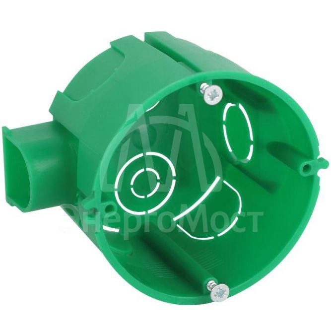 Коробка установочная 68х45мм для твердых стен с саморезами один стыковочный узел IP20 зел. KUTS1-68-45-green Эра Б0061164