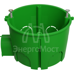 Коробка установочная 68х45мм для твердых стен с саморезами один стыковочный узел IP20 зел. KUTS1-68-45-green Эра Б0061164