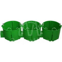 Коробка установочная 68х45мм для твердых стен с саморезами один стыковочный узел IP20 зел. KUTS1-68-45-green Эра Б0061164