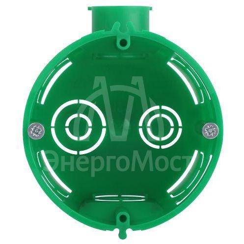 Коробка установочная 68х45мм для твердых стен с саморезами один стыковочный узел IP20 зел. KUTS1-68-45-green Эра Б0061164