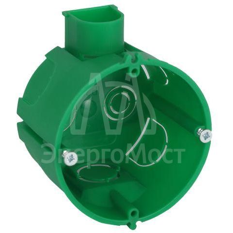 Коробка установочная 68х45мм для твердых стен с саморезами один стыковочный узел IP20 зел. KUTS1-68-45-green Эра Б0061164