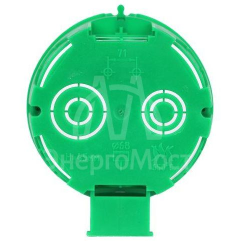 Коробка установочная 68х45мм для твердых стен с саморезами один стыковочный узел IP20 зел. KUTS1-68-45-green Эра Б0061164