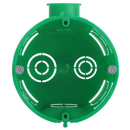 Коробка установочная 68х45мм для твердых стен с саморезами один стыковочный узел IP20 зел. KUTS1-68-45-green Эра Б0061164