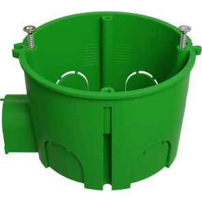 Коробка установочная 68х45мм для твердых стен с саморезами один стыковочный узел IP20 зел. KUTS1-68-45-green Эра Б0061164