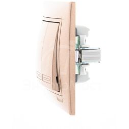 Выключатель 3-кл. СП Мира 10А со вставкой свет. корич. перламутр LEZARD 701-3131-109