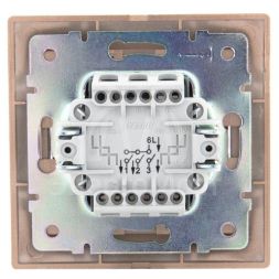 Выключатель 3-кл. СП Мира 10А со вставкой свет. корич. перламутр LEZARD 701-3131-109