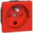 Розетка 1-м СП 2мод. Mosaic 16А IP41 правая 2P+E франц. стандарт винт. клеммы с механич. блокировк. красн. Leg 077114