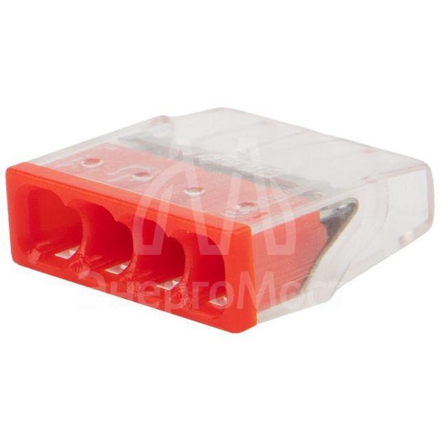 Экспресс-клемма строительно-монтажная СМК 2273-204 4-проводная 0.5-2.5кв.мм (уп.100шт) Rexant 07-3213