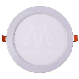 Светильник светодиодный ультратонкий встраив. PPL-R 12Вт 4000К IP40 WH d170мм круглый Jazzway 5008540A