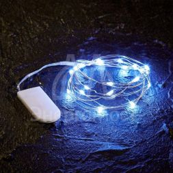 Гирлянда &amp;quot;Роса&amp;quot; (батарейки 3хААА в компл.) 2м 20LED бел. прозр. провод 2Вт 4.5В IP20 NEON-NIGHT 303-005