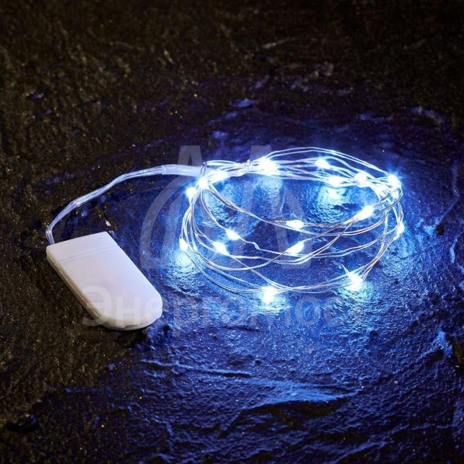 Гирлянда &amp;quot;Роса&amp;quot; (батарейки 3хААА в компл.) 2м 20LED бел. прозр. провод 2Вт 4.5В IP20 NEON-NIGHT 303-005