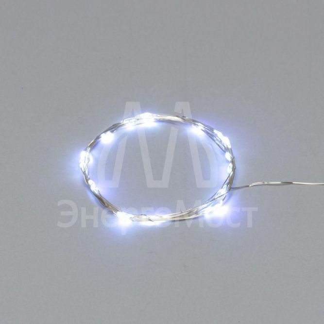 Гирлянда &amp;quot;Роса&amp;quot; (батарейки 3хААА в компл.) 2м 20LED бел. прозр. провод 2Вт 4.5В IP20 NEON-NIGHT 303-005
