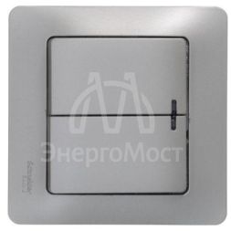 Выключатель 2-кл. СП Glossa 10А IP20 (сх. 5а) 10AX с подсветкой механизм платина SchE GSL001253