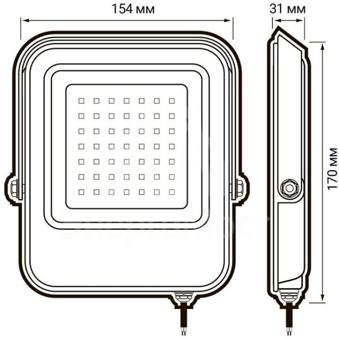 Прожектор светодиодный PFL-V 30Вт 6500К IP65 JazzWay 5039711
