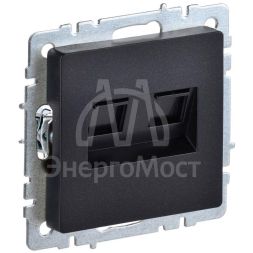 Розетка компьютерная двойная СП RJ45 кат.5E BRITE РК10-2-БрЧ черн. IEK BR-K20-1-K02