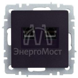 Розетка компьютерная двойная СП RJ45 кат.5E BRITE РК10-2-БрЧ черн. IEK BR-K20-1-K02