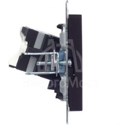 Розетка компьютерная двойная СП RJ45 кат.5E BRITE РК10-2-БрЧ черн. IEK BR-K20-1-K02